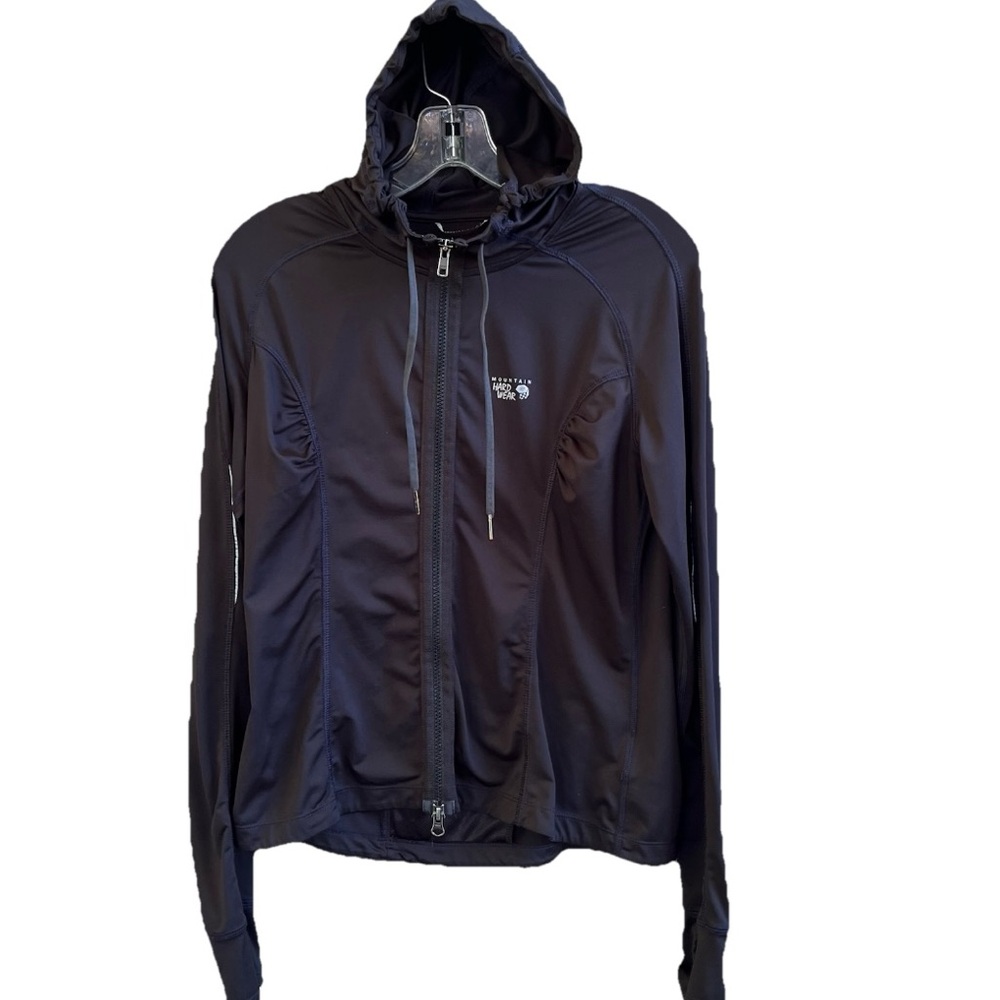 Mountain Hardware‎ Woman Medium Black Ruched Hood Jacket  Athletic Back Pocket